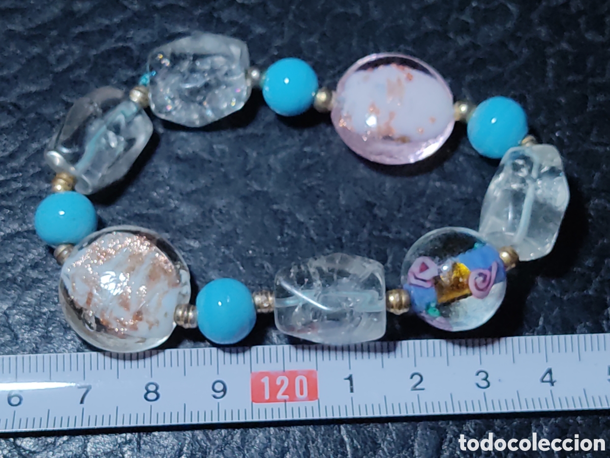Joyeria: Pulsera de cristal de Roca y cristal de Murano. - Foto 3