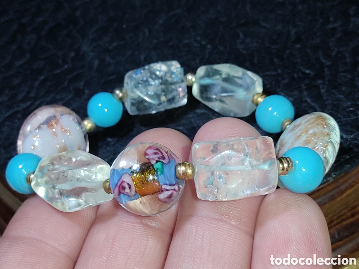 Joyeria: Pulsera de cristal de Roca y cristal de Murano. - Foto 5
