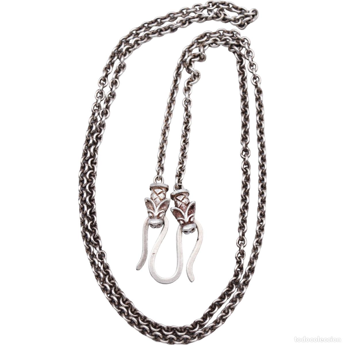 Joyeria: Cadena de plata con terminaciones en forma de Naga (serpiente/drag&oacute;n) - Foto 2