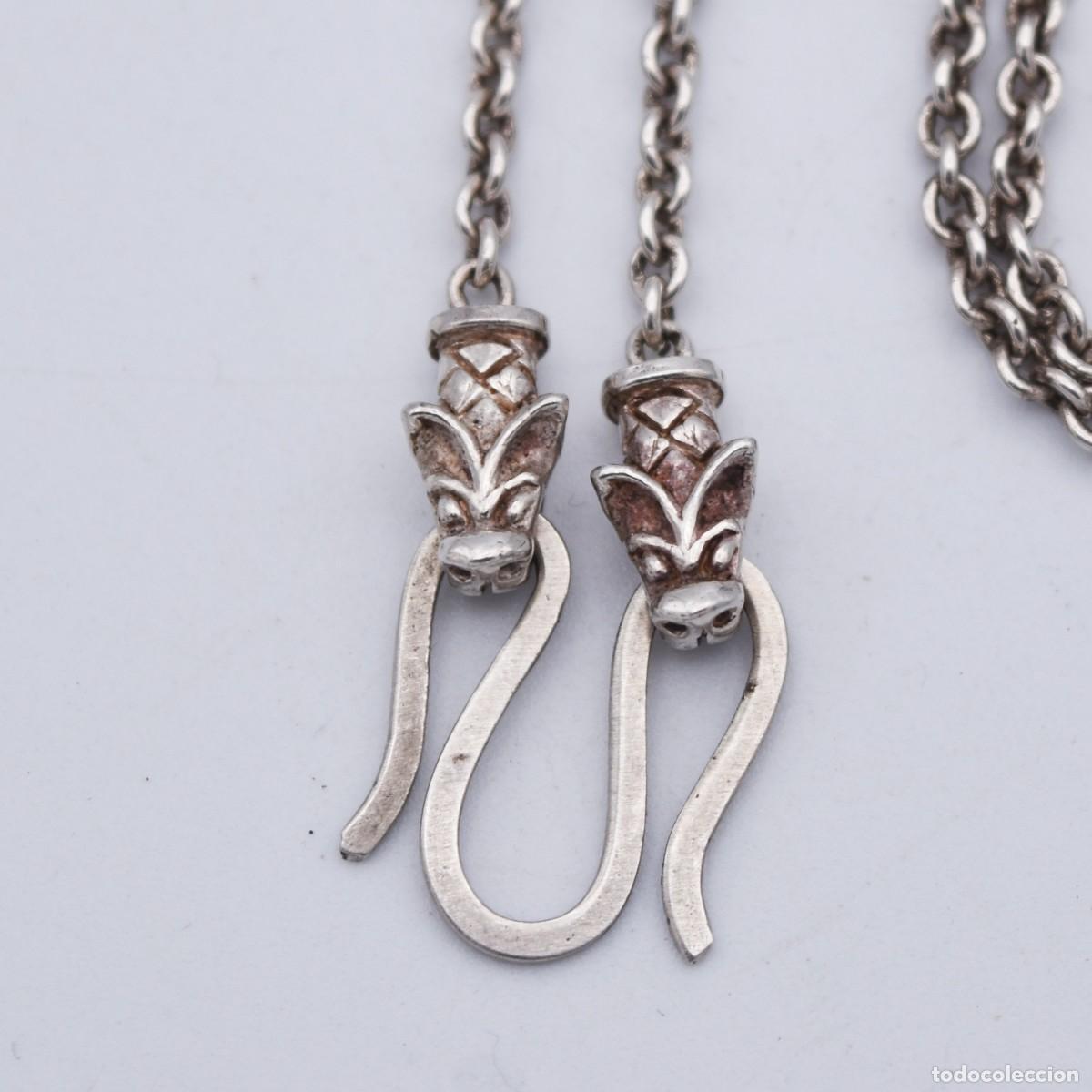 Joyeria: Cadena de plata con terminaciones en forma de Naga (serpiente/drag&oacute;n) - Foto 5