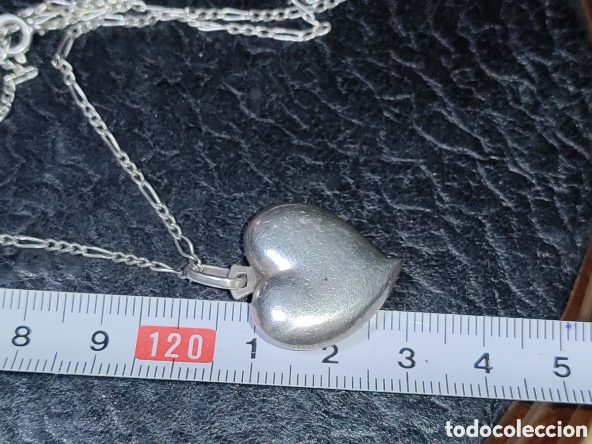 Joyeria: Colgante coraz&oacute;n y cadena de plata 925.Vintage. - Foto 3