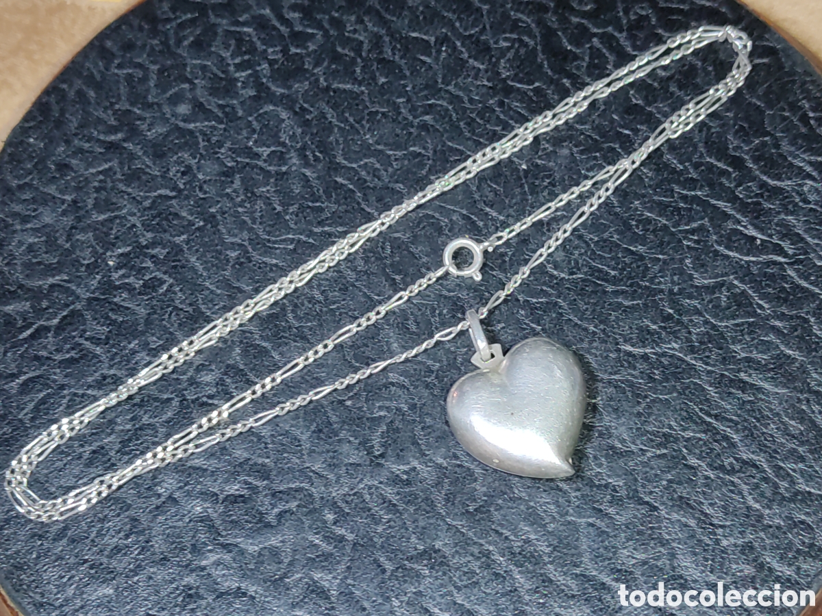 Joyeria: Colgante coraz&oacute;n y cadena de plata 925.Vintage. - Foto 1