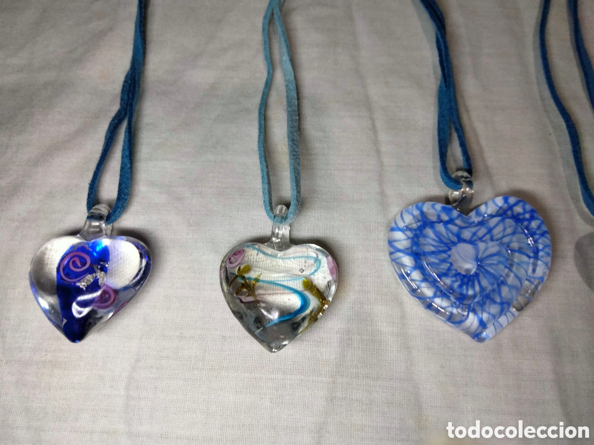 Joyeria: Lote de 10 colgantes cristal Murano - Foto 2