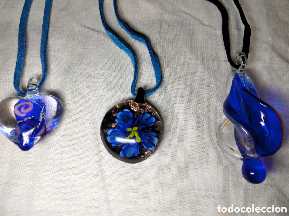 Joyeria: Lote de 10 colgantes cristal Murano - Foto 3