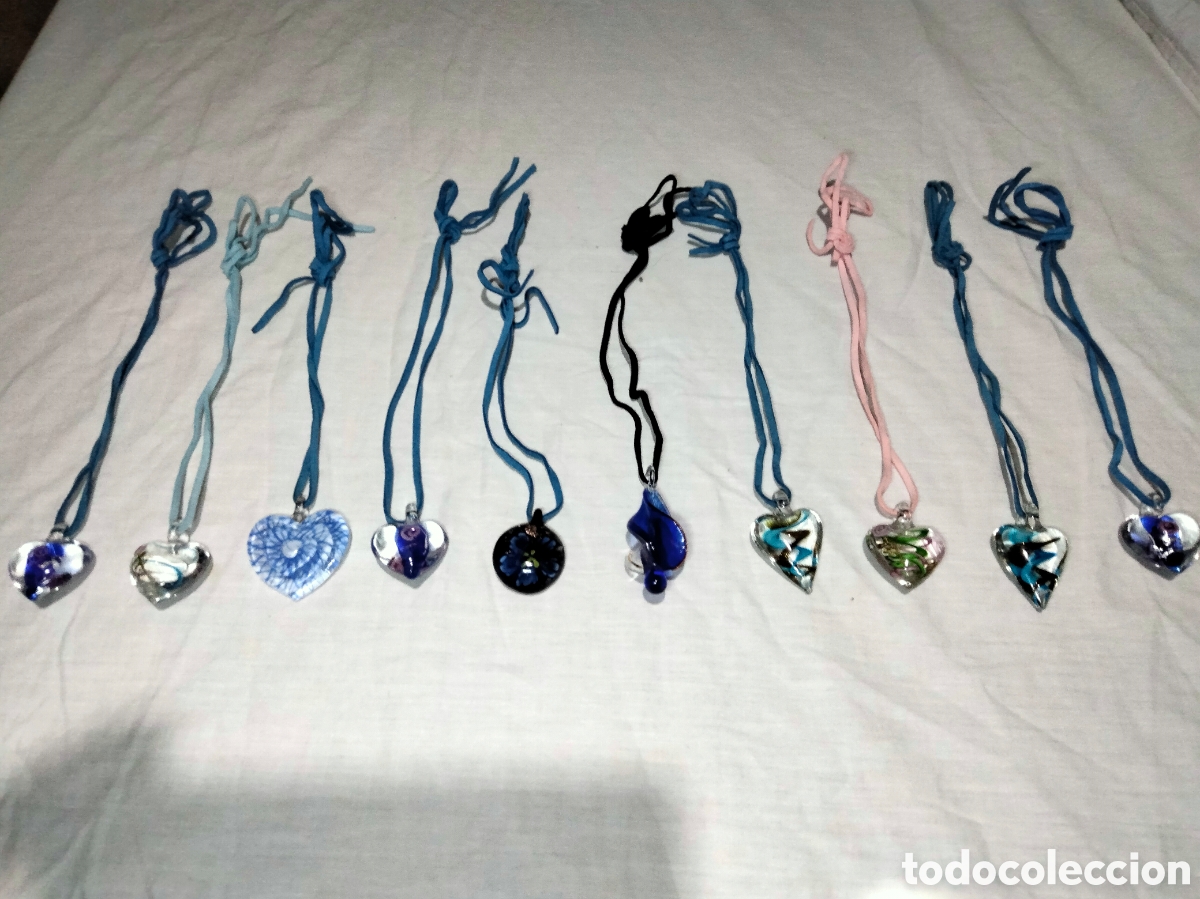 Joyeria: Lote de 10 colgantes cristal Murano - Foto 1