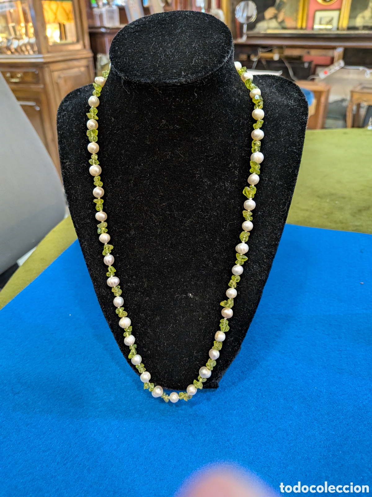 Joyeria: Collar perlas barrocas y piedras de peridoto. REF-8772. ca6 - Foto 1