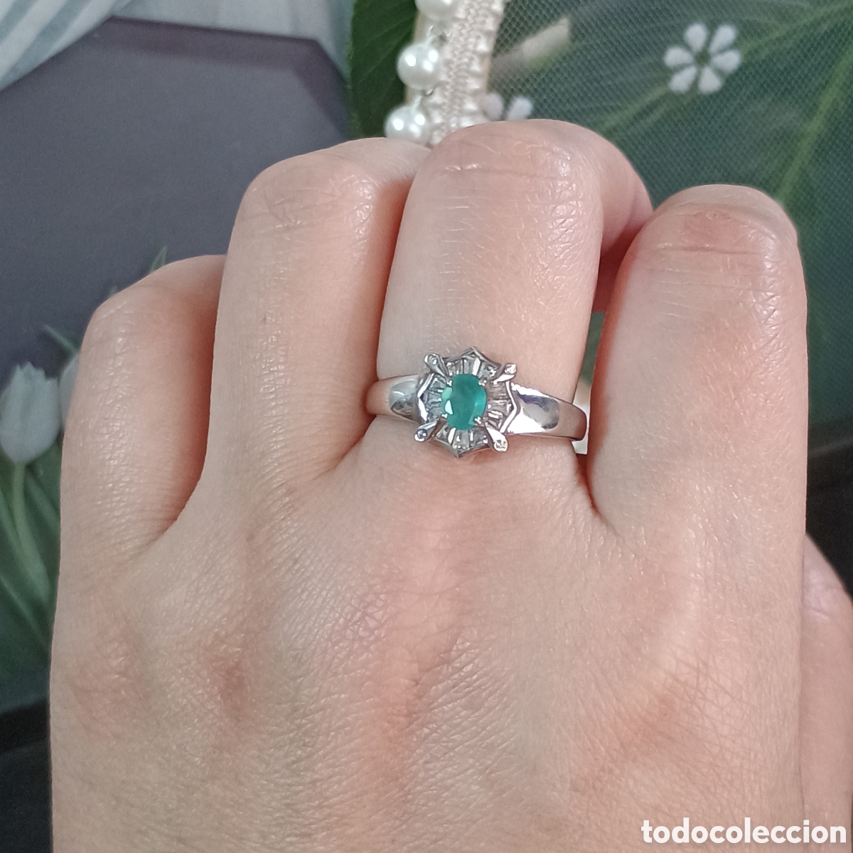 Joyeria: Anillo Esmeralda Natural Plata - Foto 6