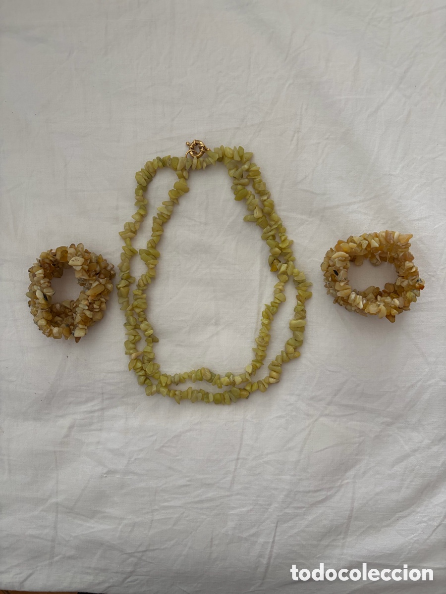 Joyeria: Collar 2 vueltas de jade con cierre plata y 2 brazaletes el&aacute;sticos - Foto 2