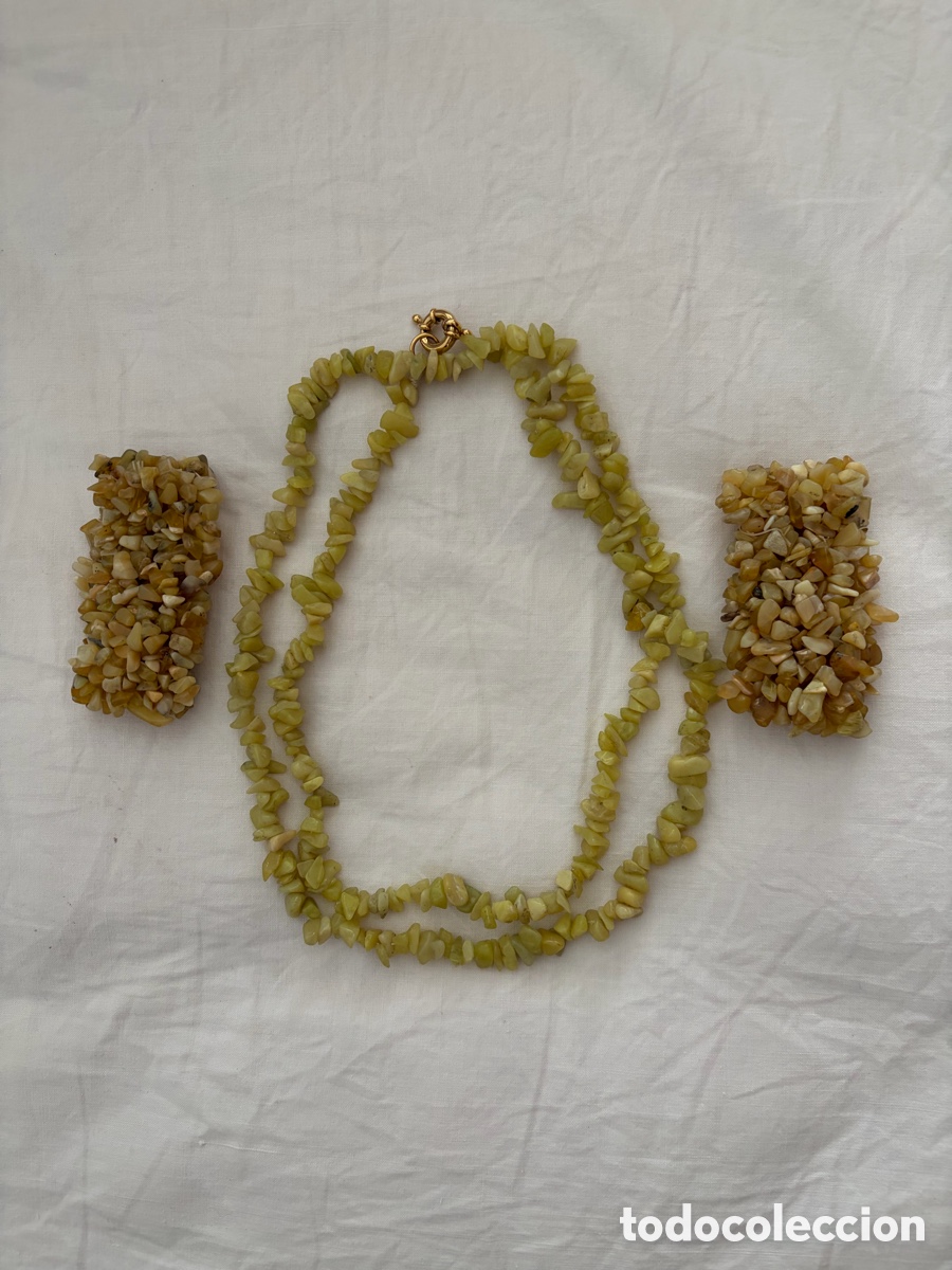 Joyeria: Collar 2 vueltas de jade con cierre plata y 2 brazaletes el&aacute;sticos - Foto 1