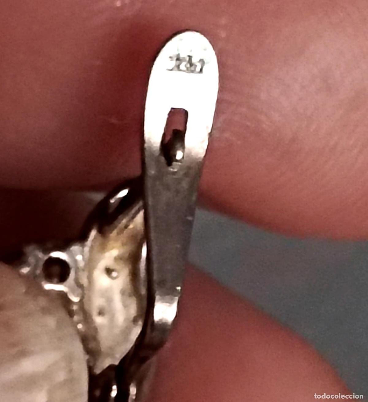 Joyeria: Pendientes plata con circonitas, cierre de pala catal&aacute;n - Foto 3
