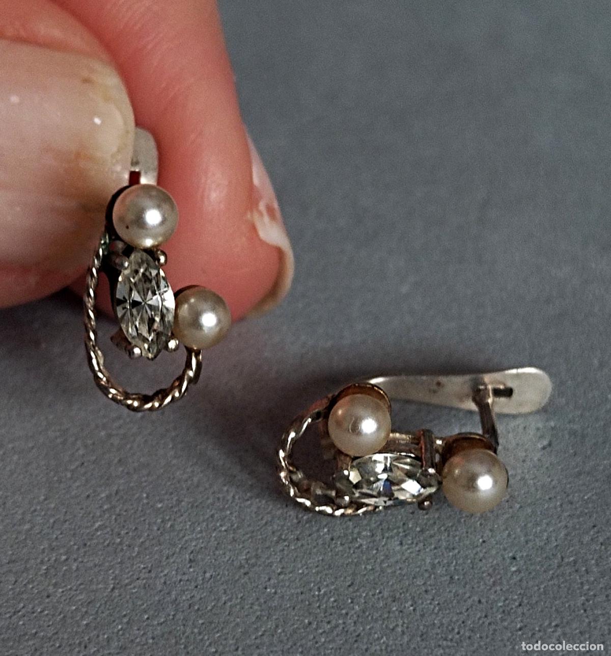 Joyeria: Pendientes plata con circonitas, cierre de pala catal&aacute;n - Foto 4