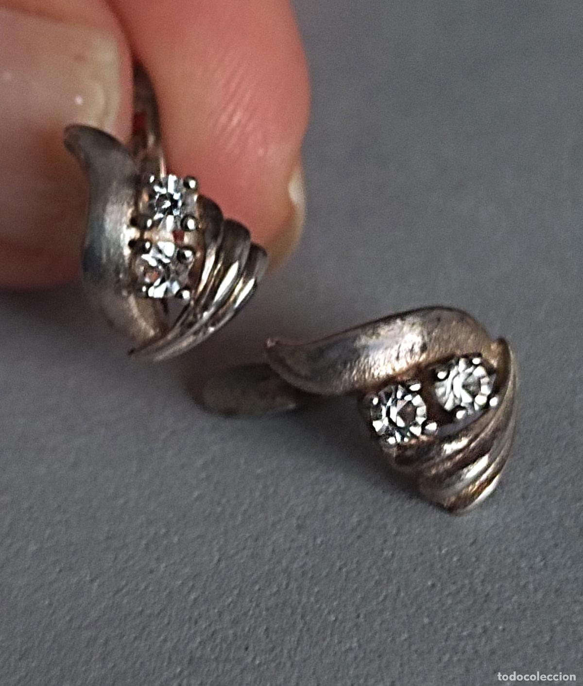 Joyeria: Pendientes plata con circonitas, cierre de pala catal&aacute;n - Foto 3