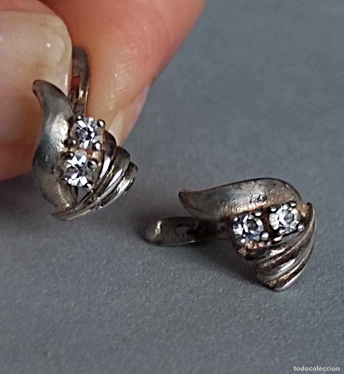 Joyeria: Pendientes plata con circonitas, cierre de pala catal&aacute;n - Foto 5