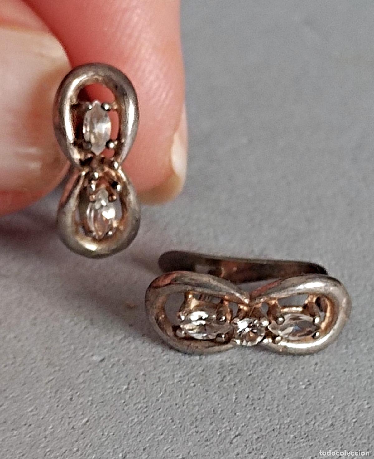Joyeria: Pendientes de plata de ley, con circonitas, cierre de pala catal&aacute;n. - Foto 1