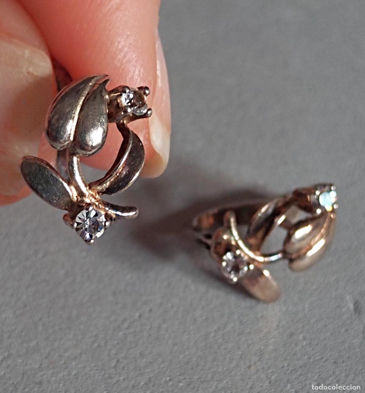 Joyeria: Pendientes de plata de ley, con circonitas, cierre de pala catal&aacute;n. - Foto 2