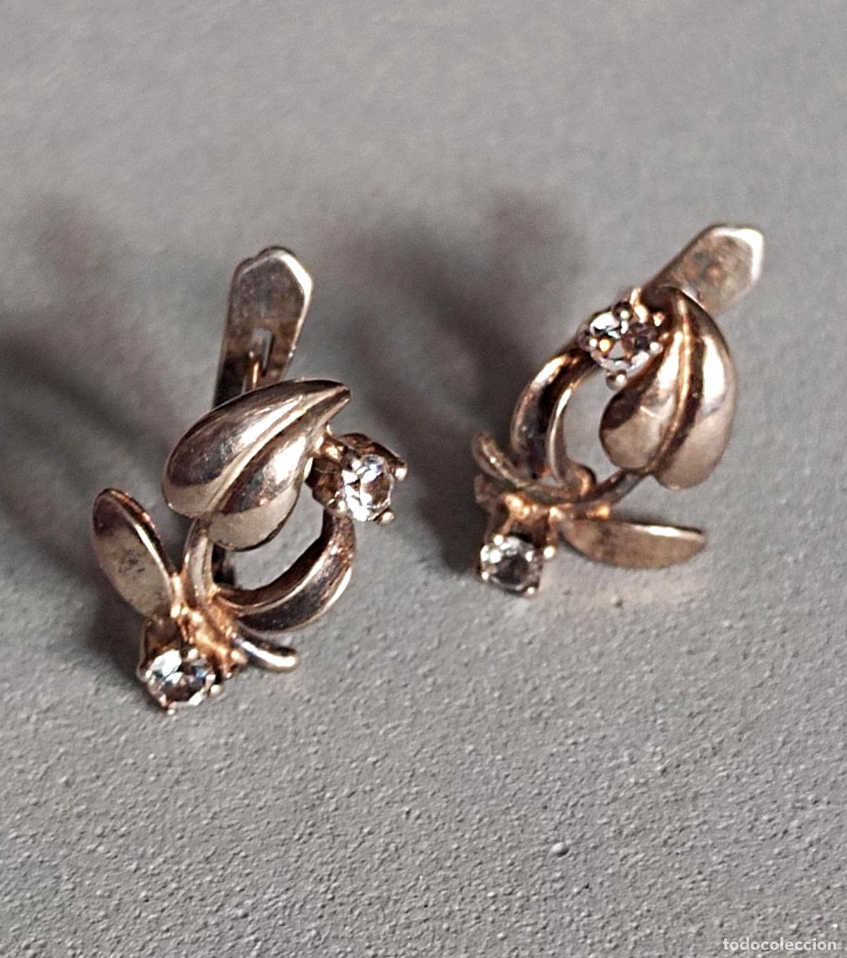 Joyeria: Pendientes de plata de ley, con circonitas, cierre de pala catal&aacute;n. - Foto 1