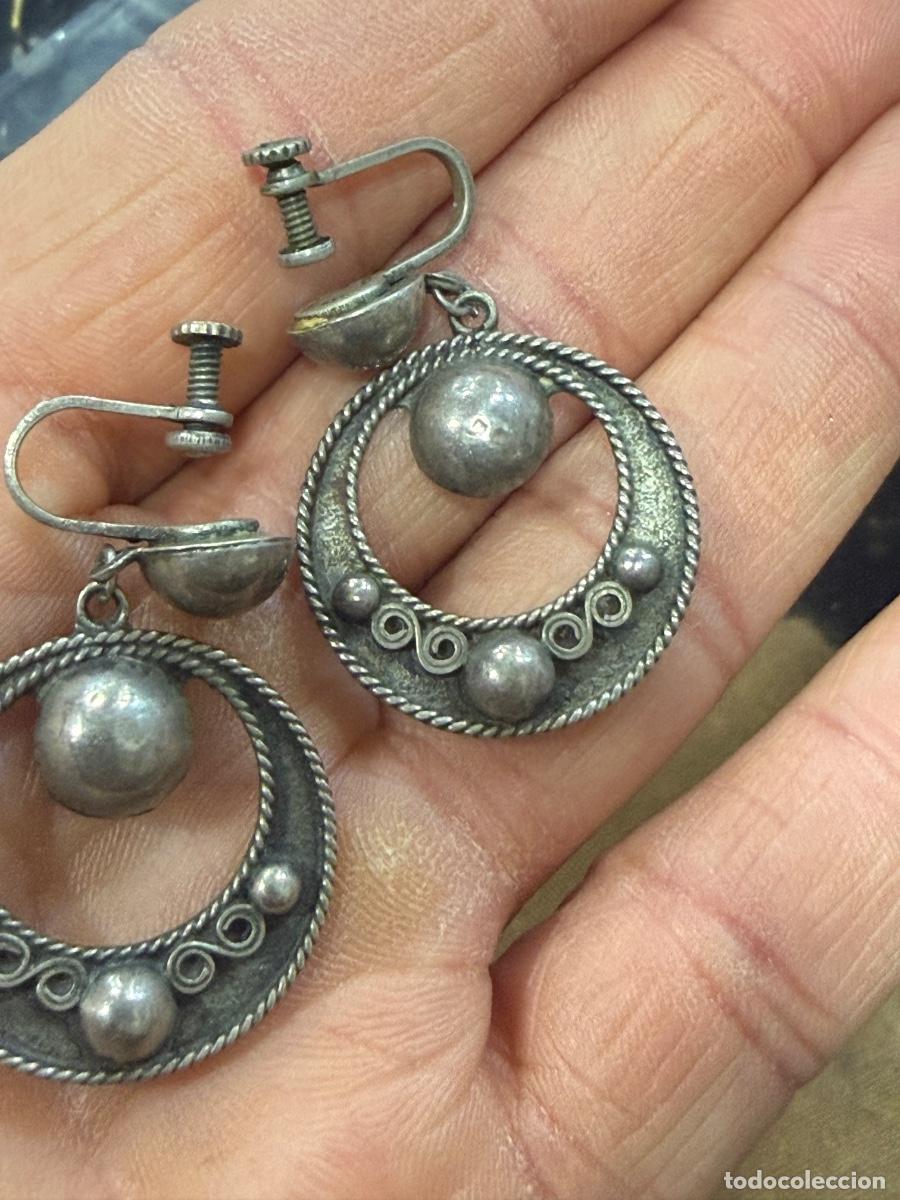 Joyeria: Bonito pendientes antiguos, plata - Foto 2