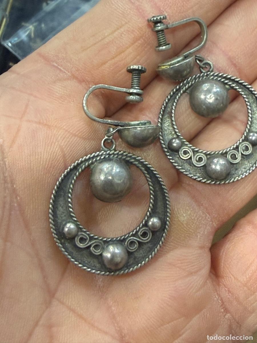 Joyeria: Bonito pendientes antiguos, plata - Foto 3