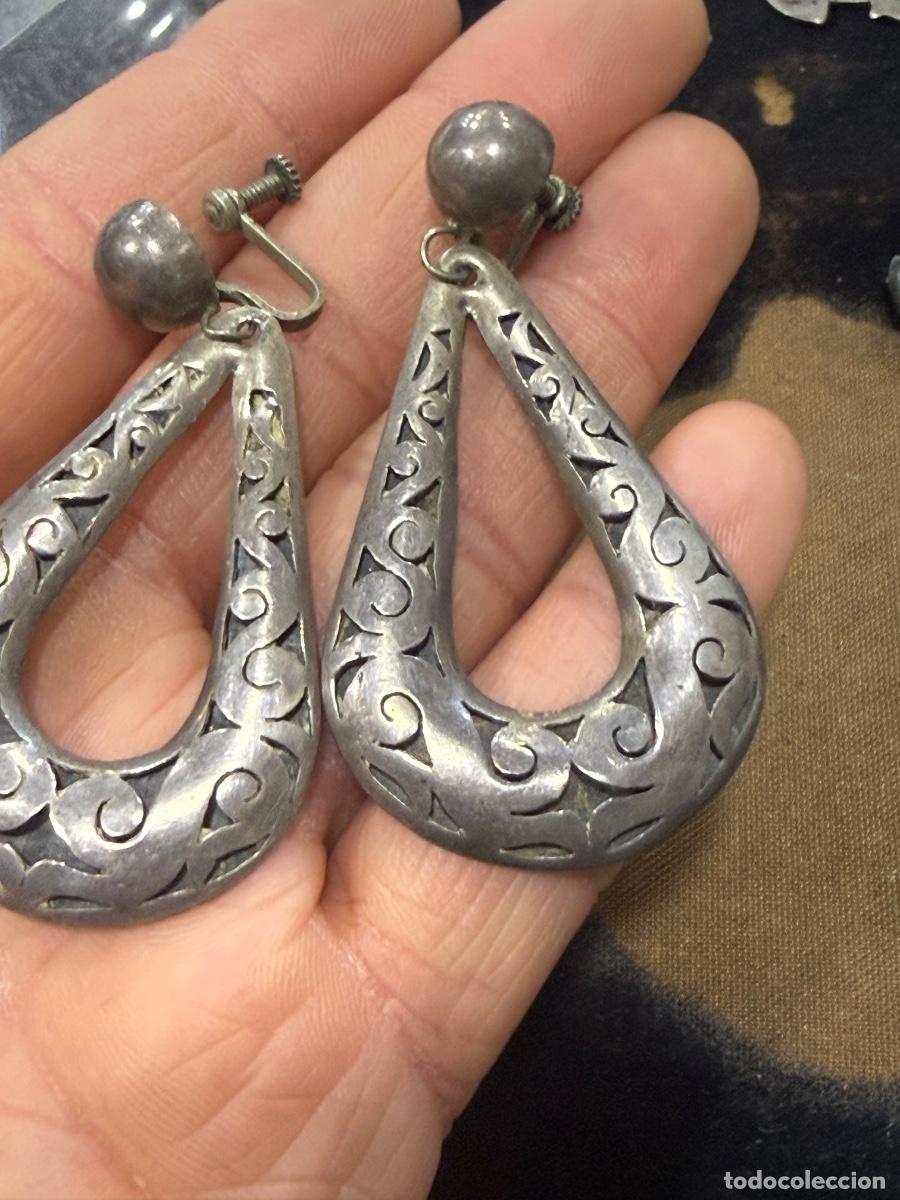 Joyeria: Bonito pendientes antiguos, plata - Foto 3