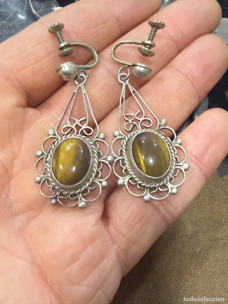 Joyeria: Bonito pendientes antiguos, plata - Foto 2