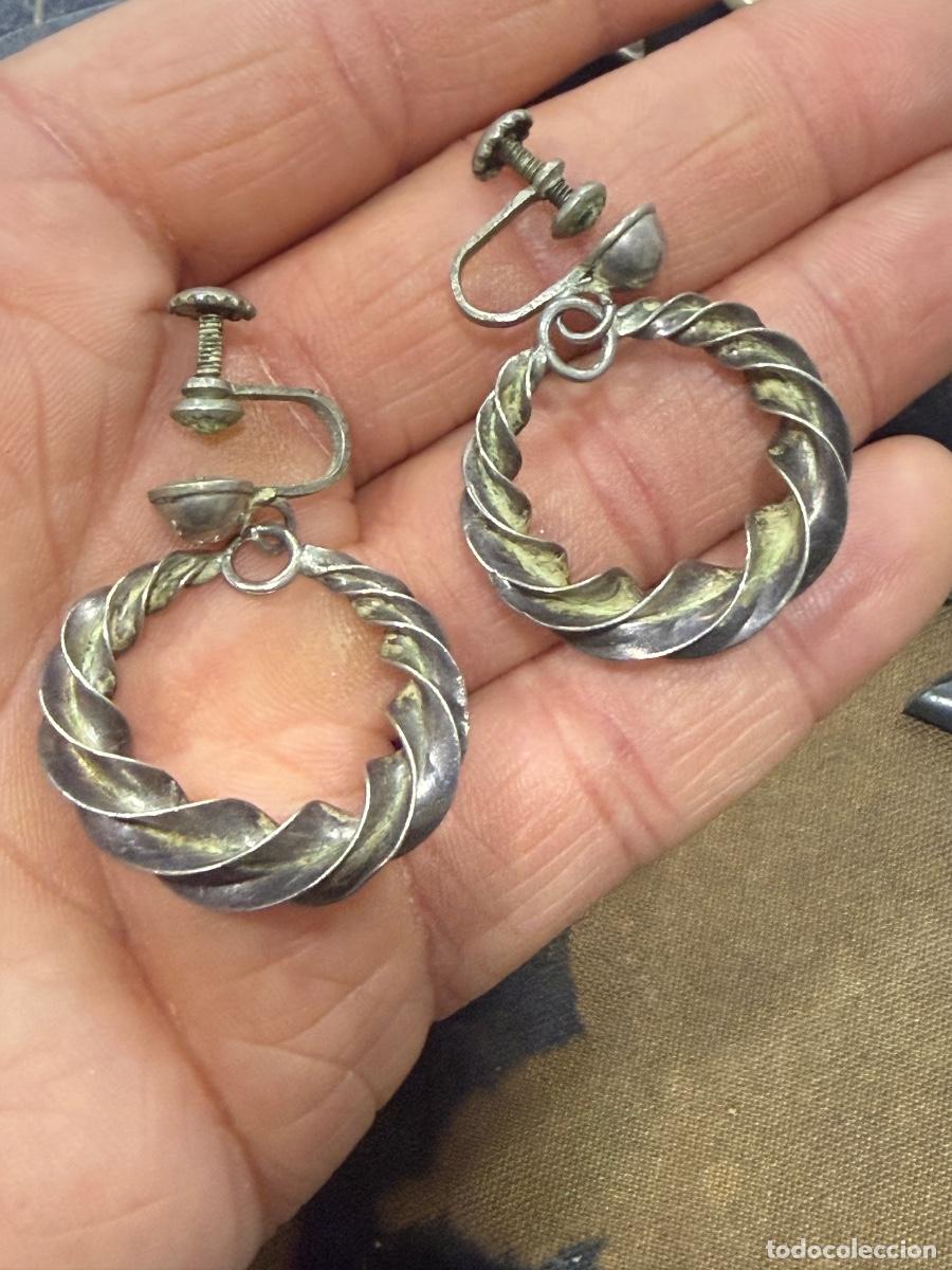 Joyeria: Bonito pendientes antiguos, plata - Foto 1