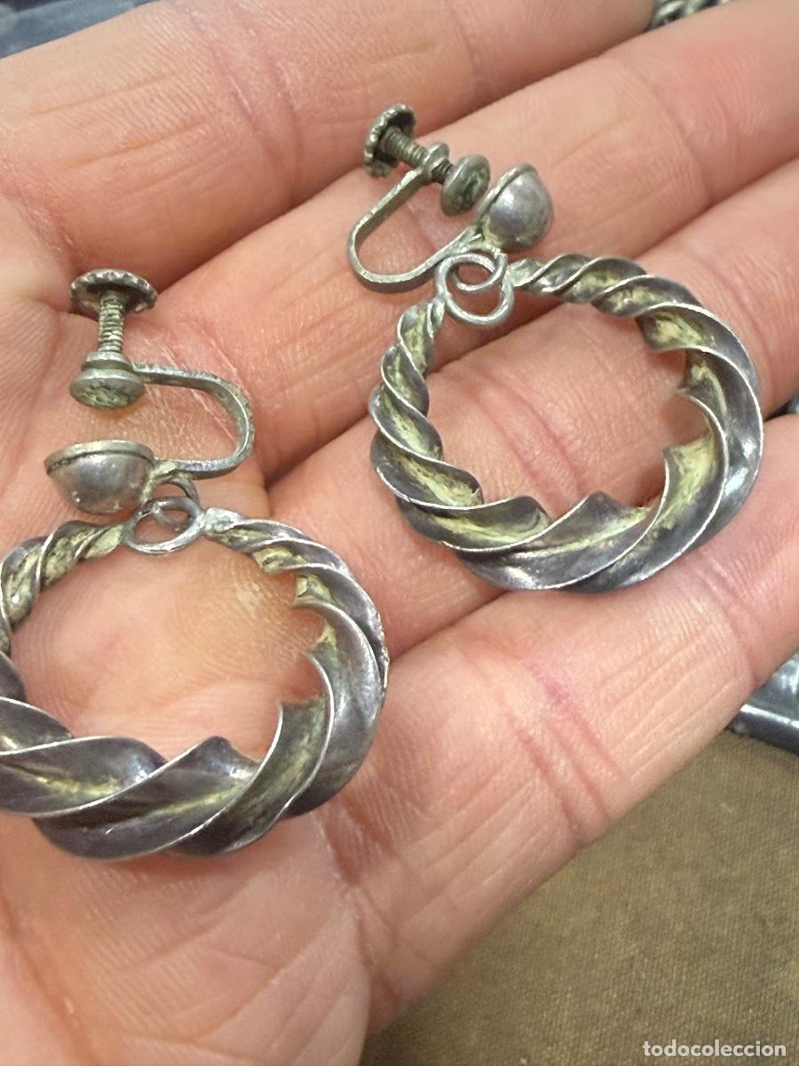 Joyeria: Bonito pendientes antiguos, plata - Foto 2