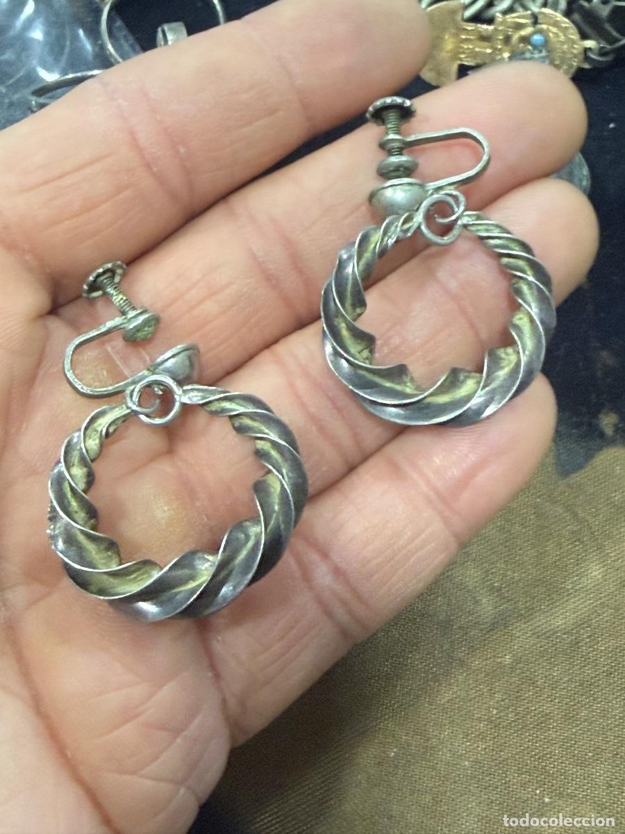Joyeria: Bonito pendientes antiguos, plata - Foto 3
