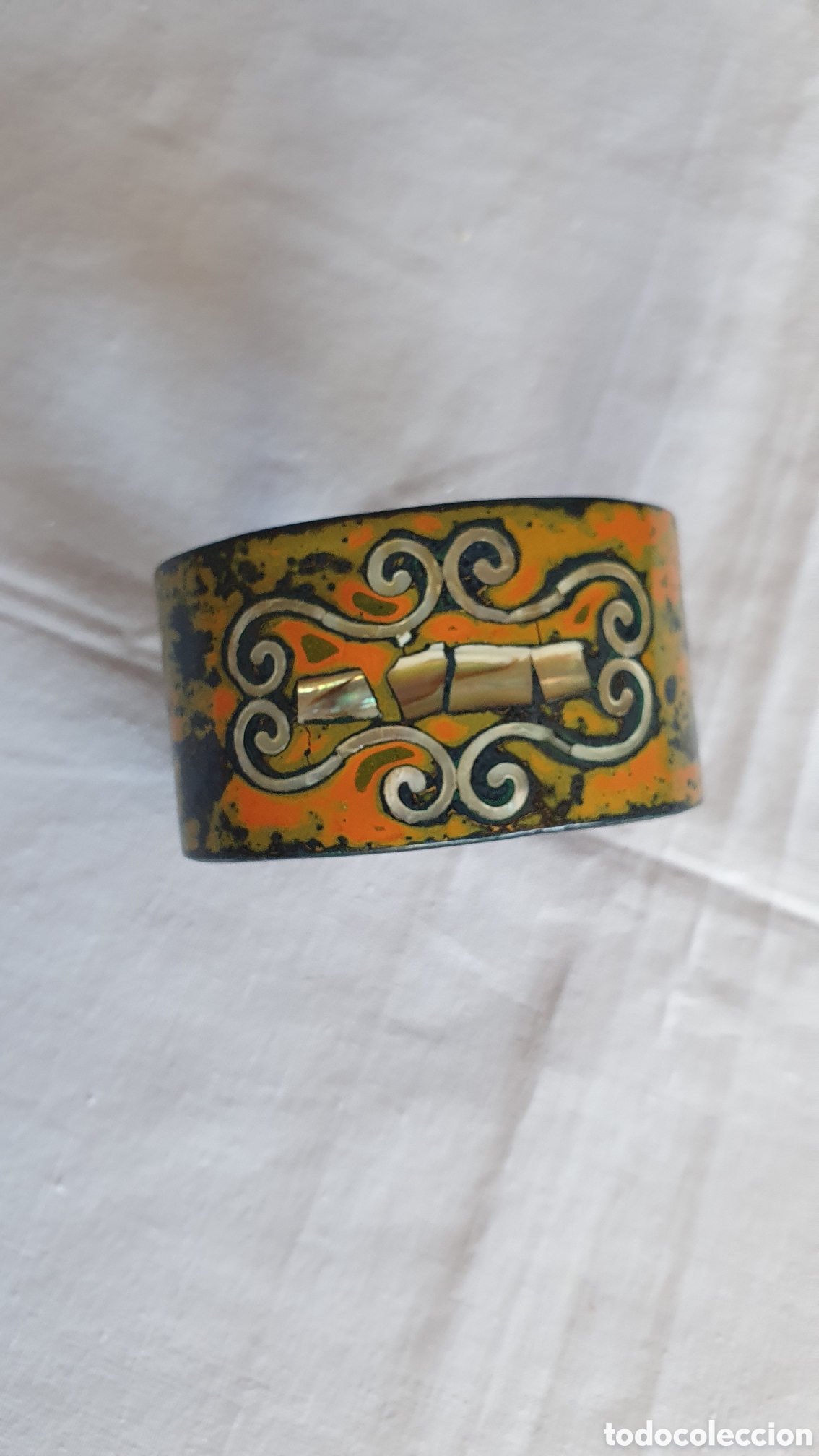 Joyeria: Brazalete vintage con incrustaciones de n&aacute;car - Foto 4