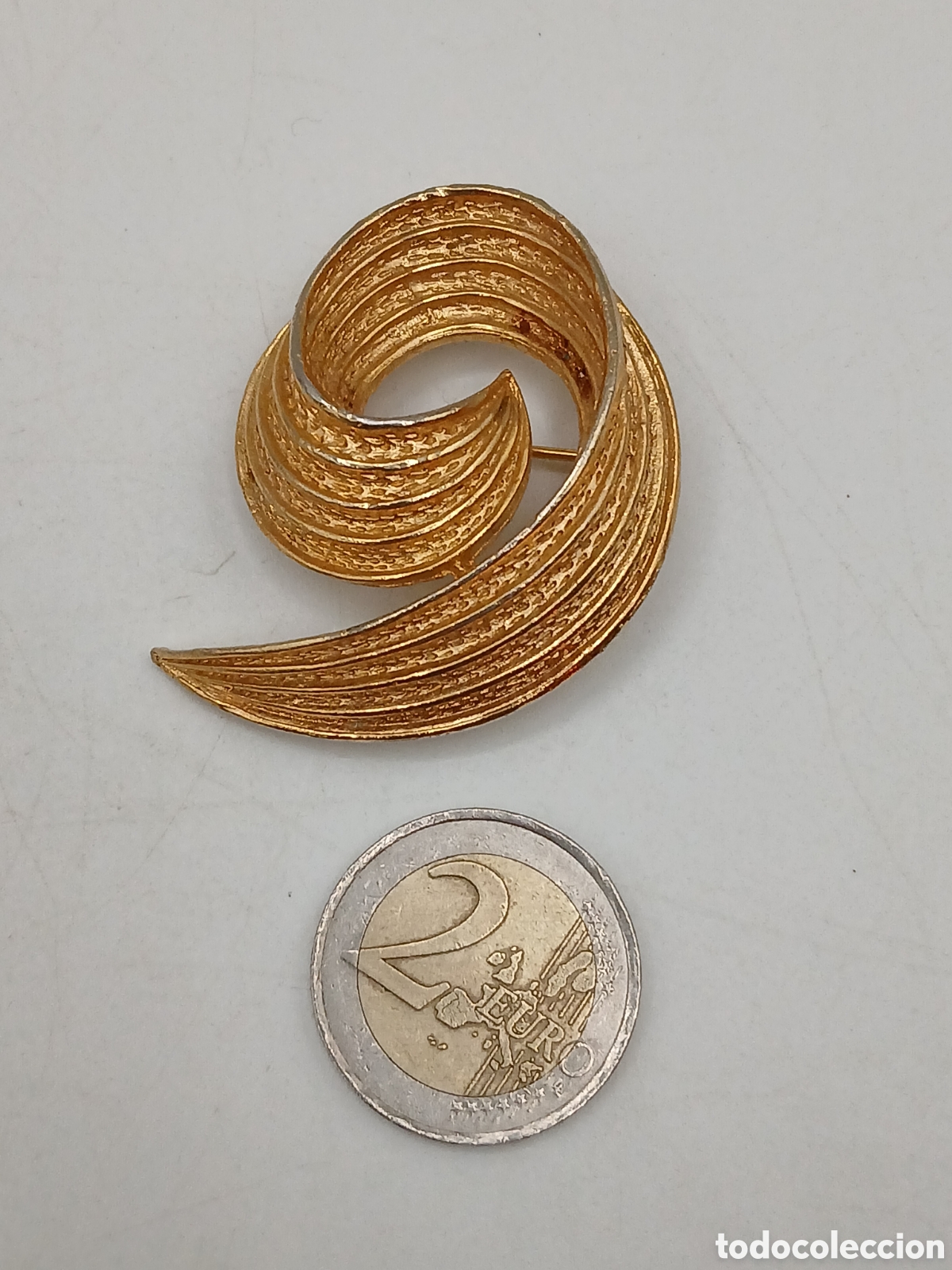 Joyeria: Broche metal dorado 1970s - Foto 2