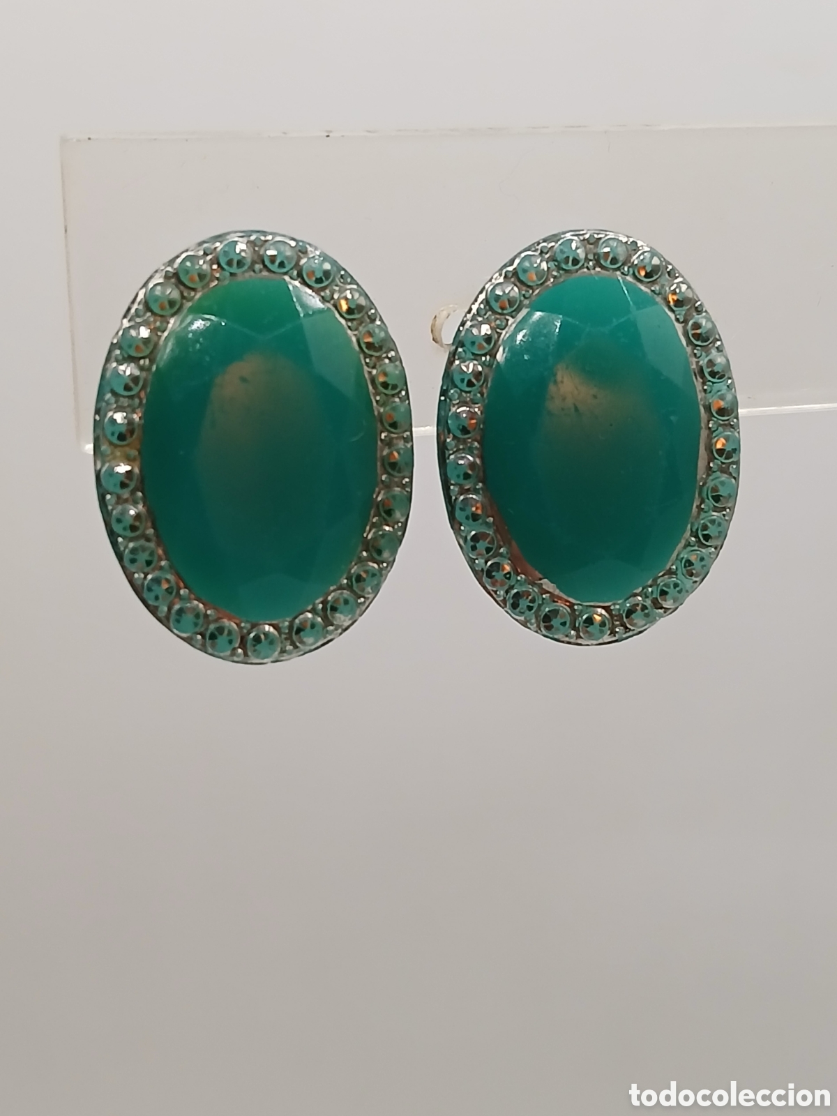 Joyeria: Pendientes &Aacute;gata verde y lat&oacute;n - Foto 1