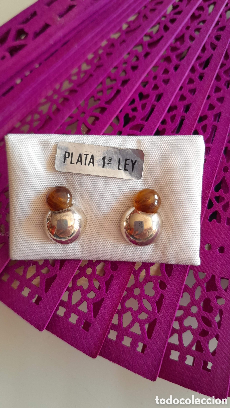 Joyeria: PENDIENTES DE PLATA DE LEY Y CONCHA. PRESION - Foto 2