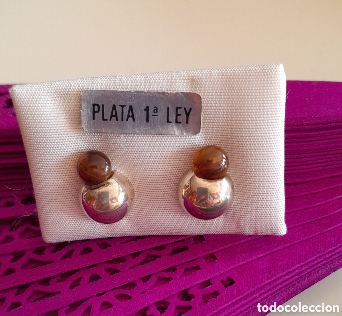Joyeria: PENDIENTES DE PLATA DE LEY Y CONCHA. PRESION - Foto 4