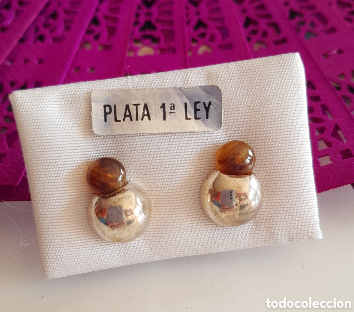 Joyeria: PENDIENTES DE PLATA DE LEY Y CONCHA. PRESION - Foto 3