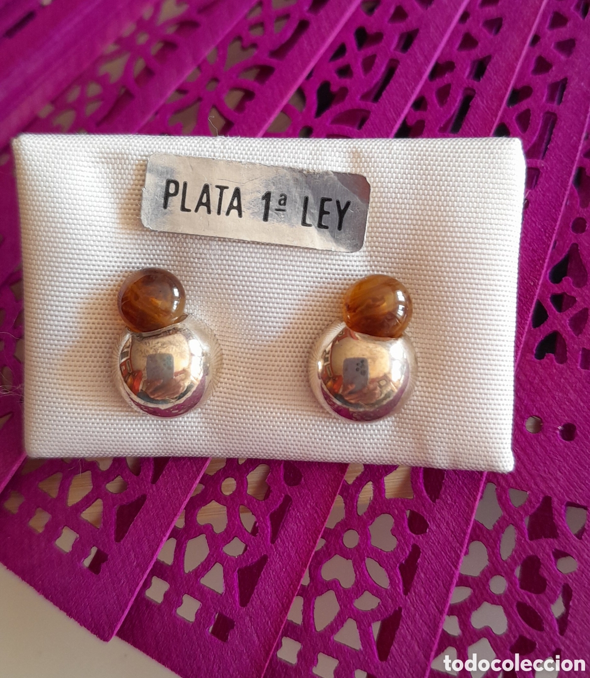 Joyeria: PENDIENTES DE PLATA DE LEY Y CONCHA. PRESION - Foto 5