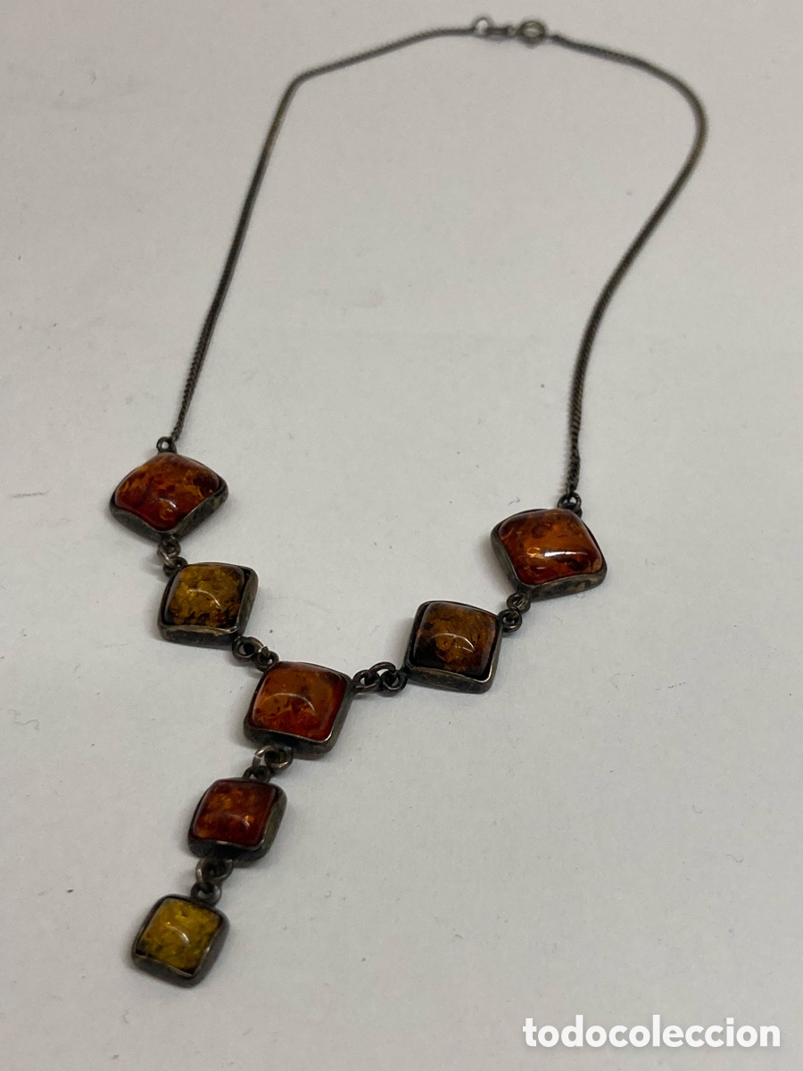 Joyeria: Collar de plata y ambar CC418