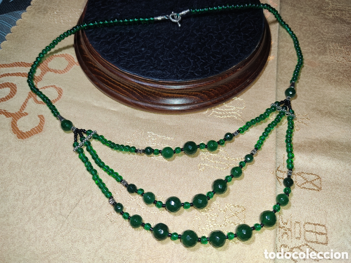 Joyeria: Collar tibetano de jadeita verde - Foto 2