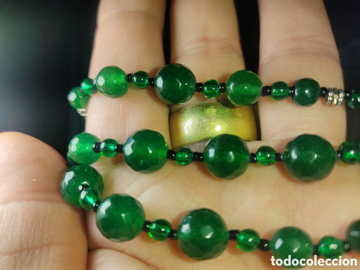 Joyeria: Collar tibetano de jadeita verde - Foto 9