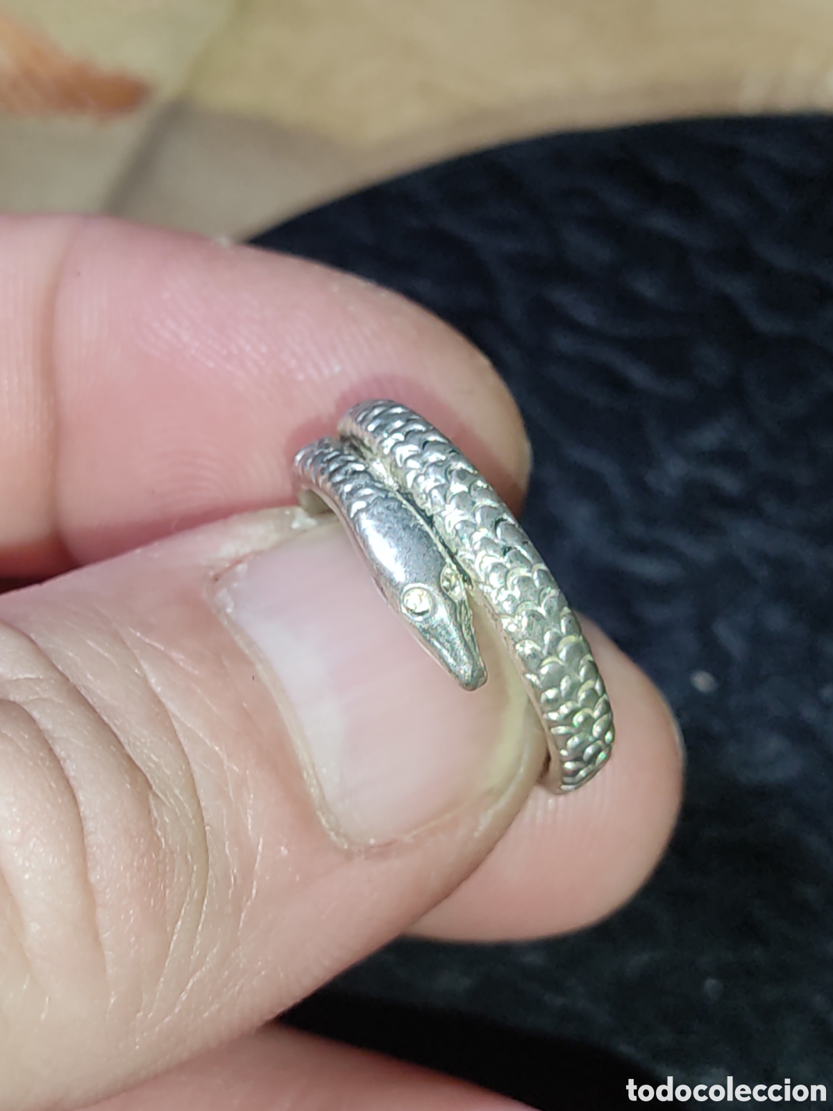 Joyeria: Anillo serpiente plateada.Vintage. - Foto 2