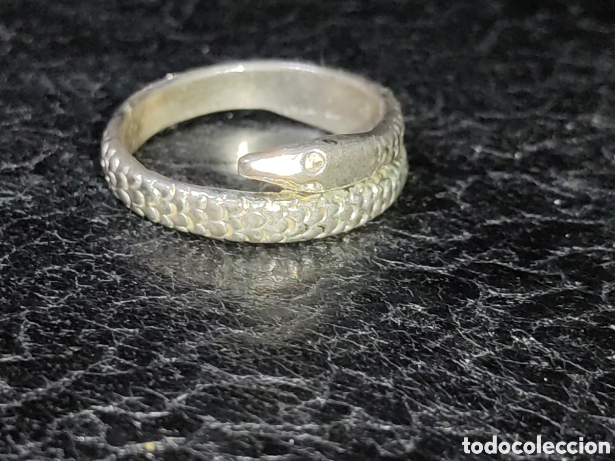Joyeria: Anillo serpiente plateada.Vintage. - Foto 4