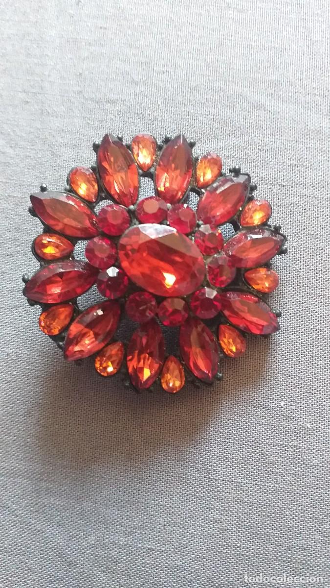 Joyeria: BROCHE ANTIGUO Y ELEGANTE - ROSET&Oacute;N, CRISTAL ROJO. - Foto 3