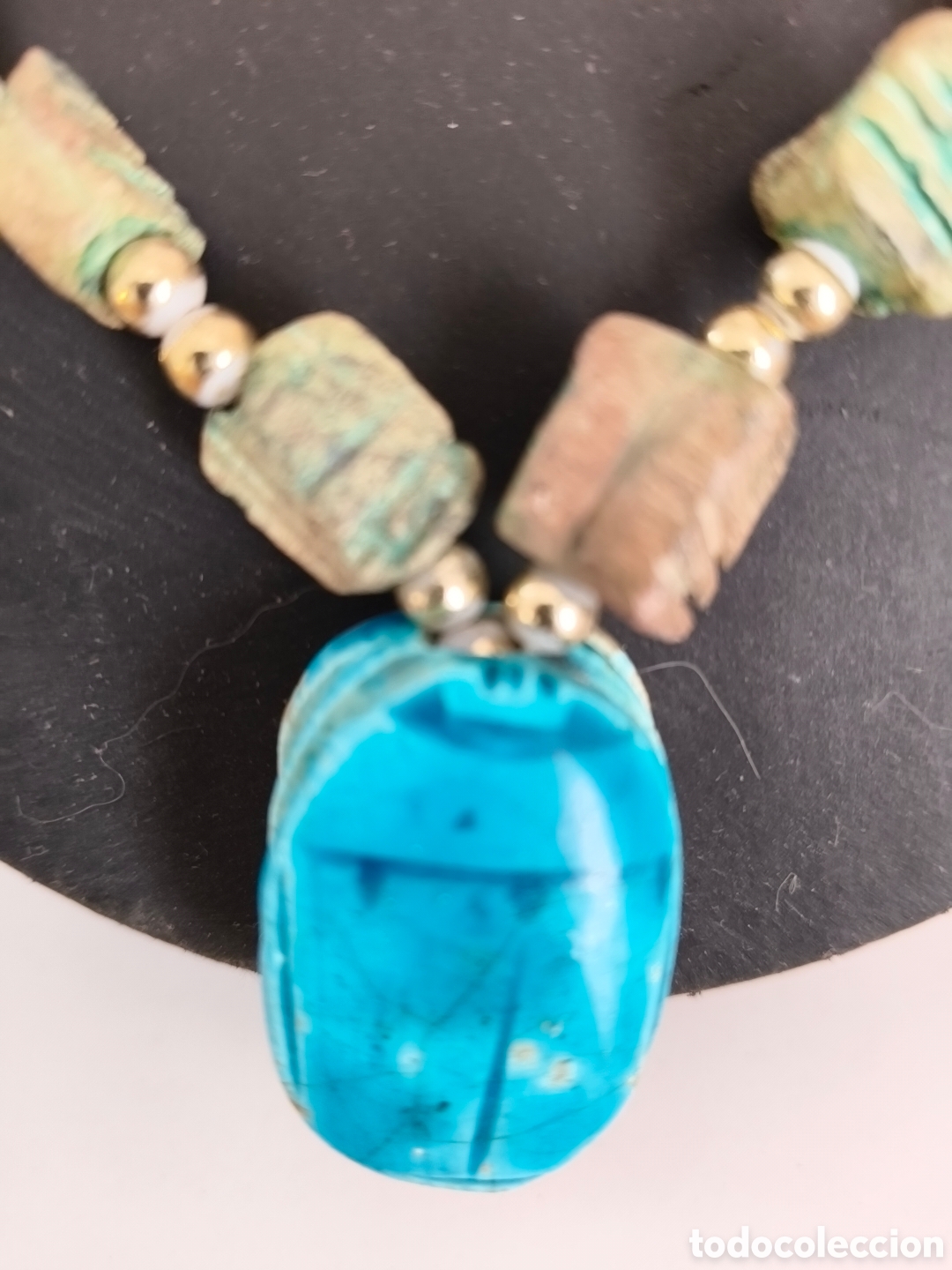Joyeria: Collar estilo egipcio con piedras s&iacute;mil escarabajos - Foto 6