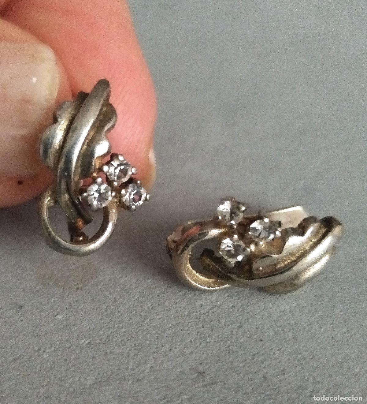 Joyeria: Pendientes de plata de ley con circonitas, cierre de pala catal&aacute;n. - Foto 3