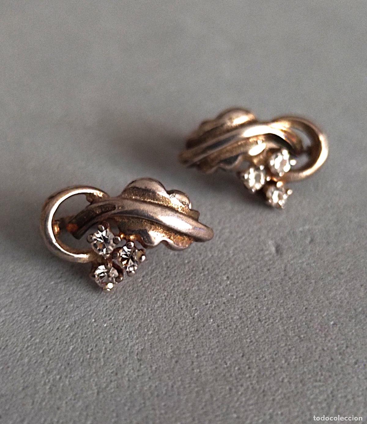 Joyeria: Pendientes de plata de ley con circonitas, cierre de pala catal&aacute;n. - Foto 1