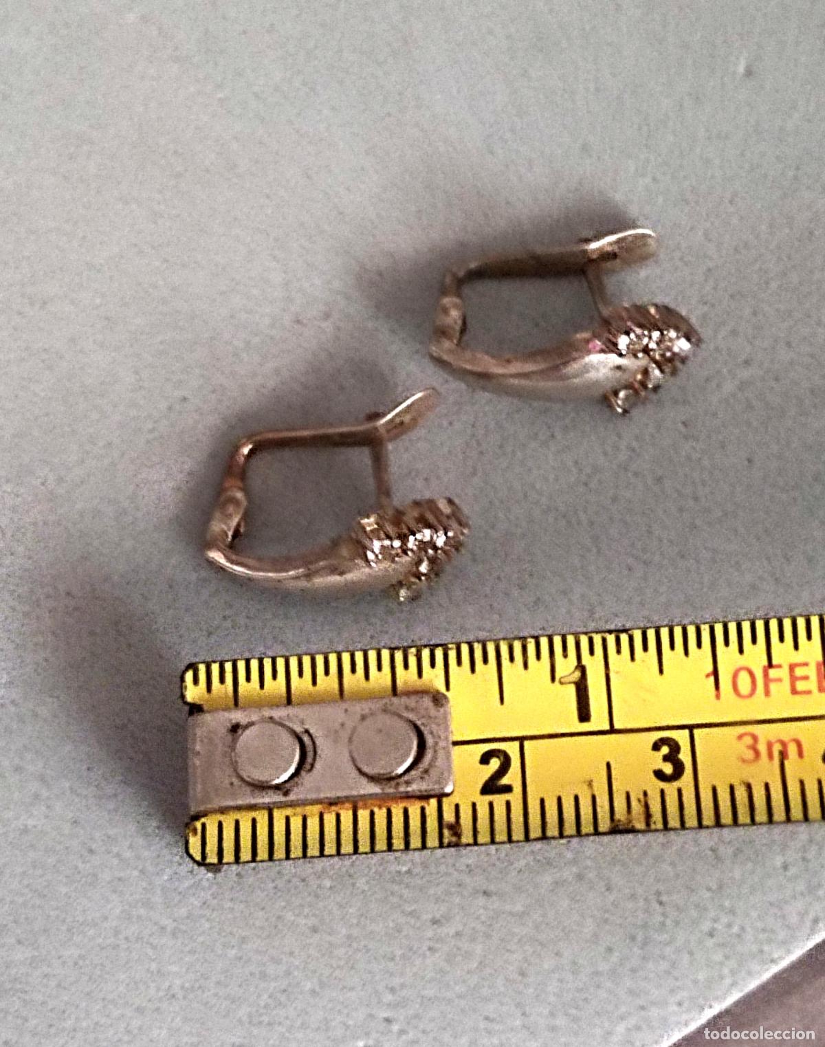 Joyeria: Pendientes plata de ley con circonitas, cierre de pala catal&aacute;n. - Foto 3