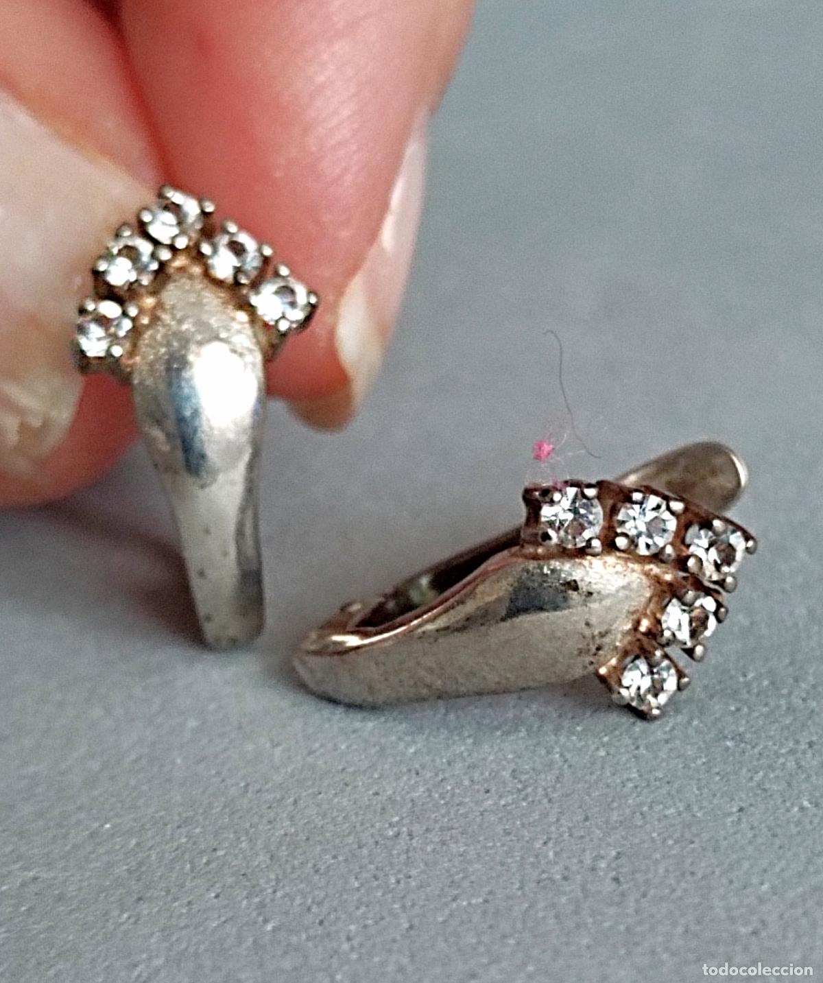 Joyeria: Pendientes plata de ley con circonitas, cierre de pala catal&aacute;n. - Foto 5