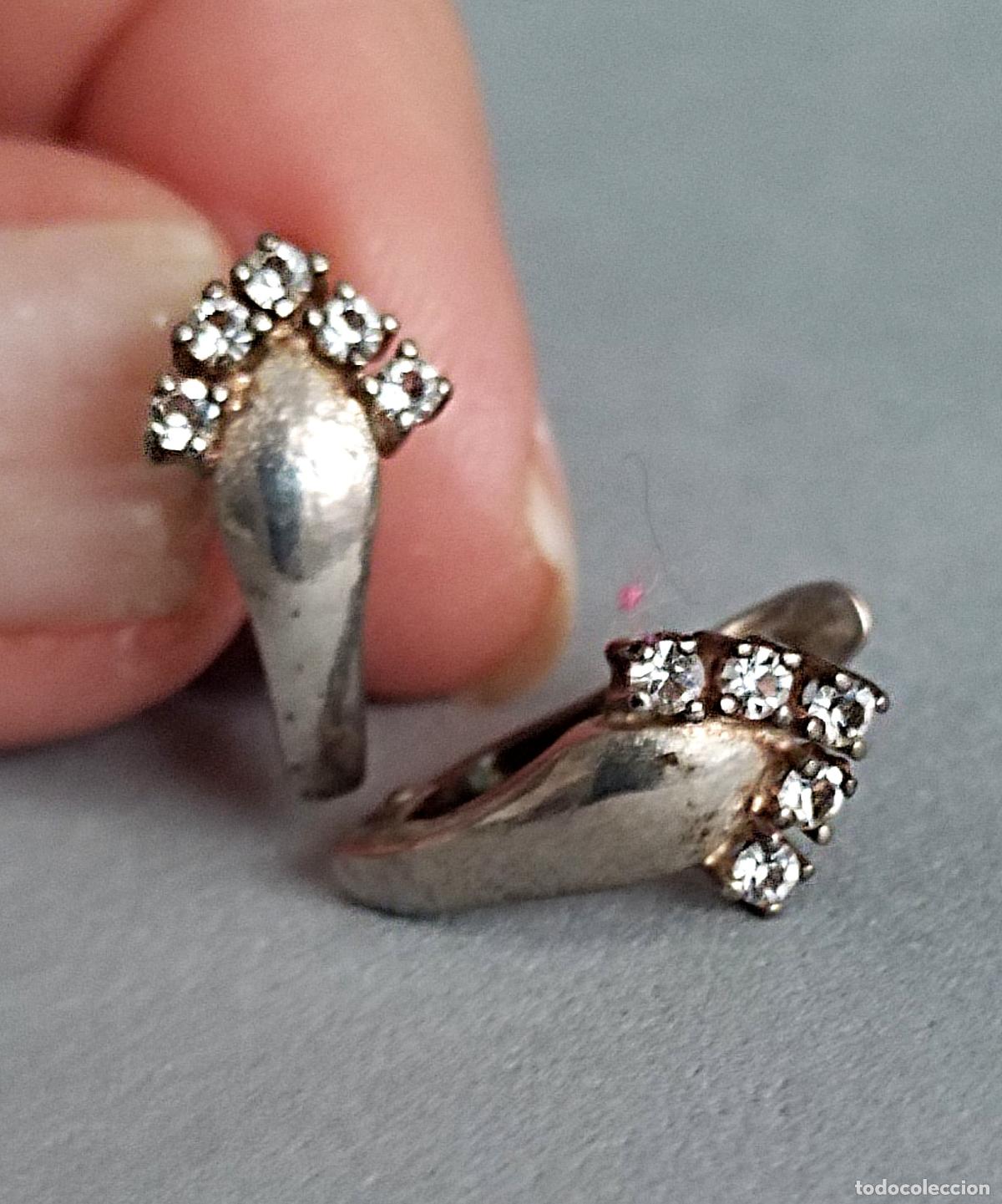 Joyeria: Pendientes plata de ley con circonitas, cierre de pala catal&aacute;n. - Foto 1
