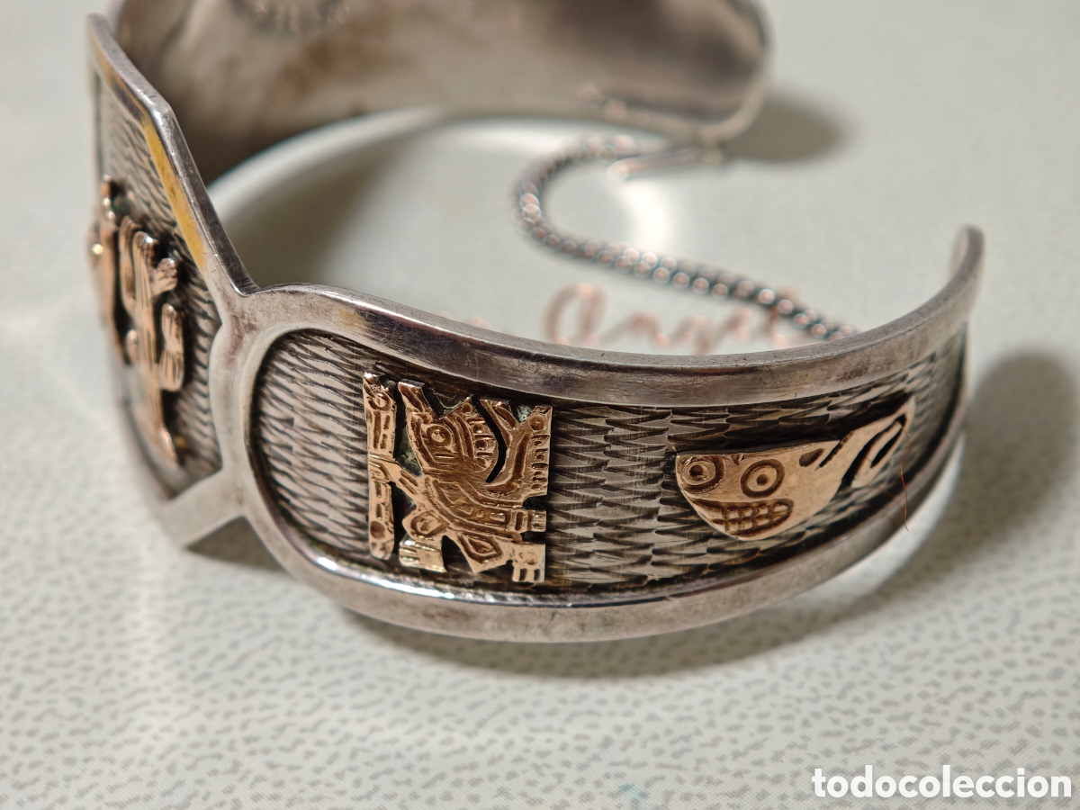 Joyeria: Brazalete de oro 18 kilates y plata de ley - Foto 2