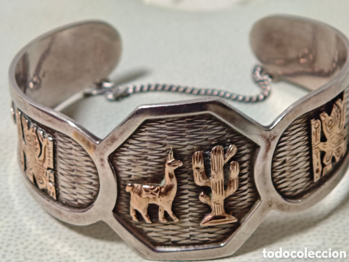 Joyeria: Brazalete de oro 18 kilates y plata de ley - Foto 5