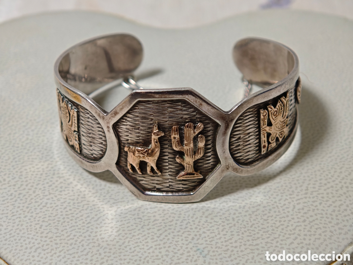 Joyeria: Brazalete de oro 18 kilates y plata de ley - Foto 1