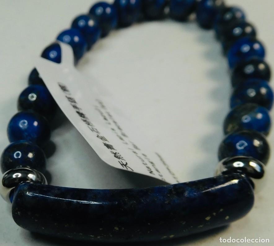 Joyeria: Pulsera el&aacute;stica de bolas de 6 mm, 20 cm de longitud, de lapis lazuli - Foto 1